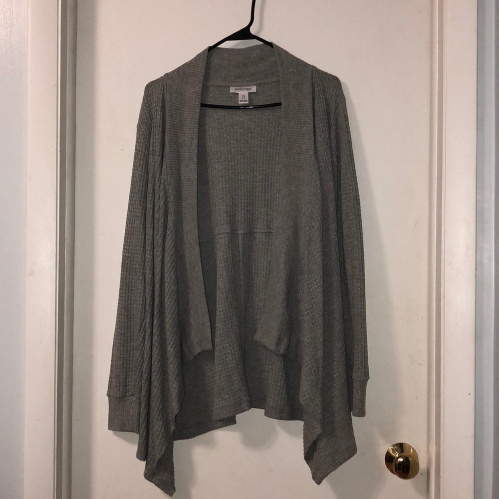 Grey Draping Maternity Cardigan